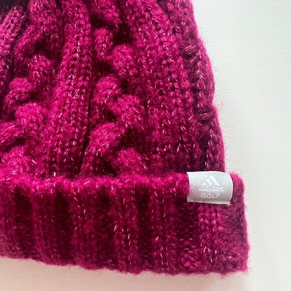 Adidas Chunky Knit Pompom Beanie Hat Pink - Picture 7 of 11